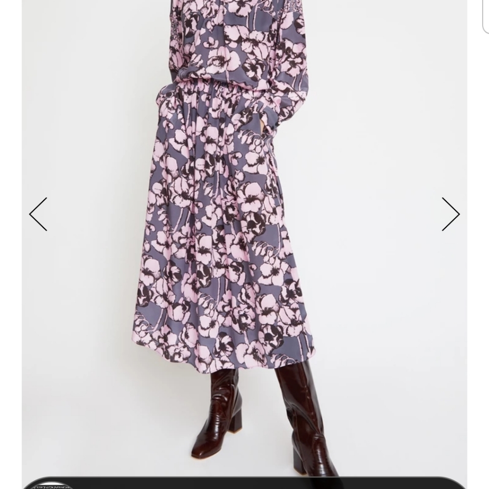 No. 6 Lavender and Pink Floral Midi Skirt